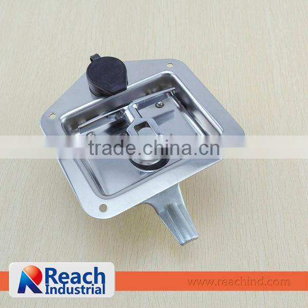 Flush Mount Polished Stainless Steel Key-Locking Recessed Locking Paddle Handle with Anti-water Cap