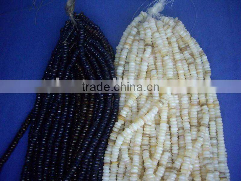 natural white chinese freshwater shell barrel beads
