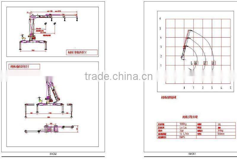 1ton LIFT SQ1ZA2 Knuckle Boom truck mounted crane