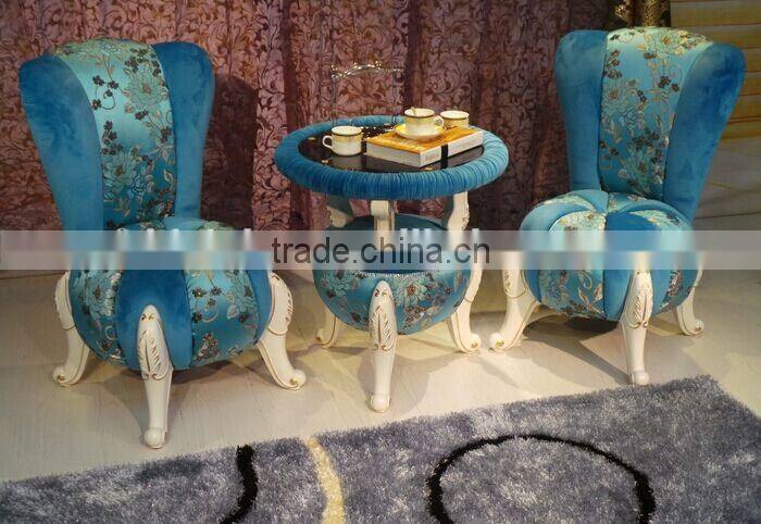 BISINI Classic Solid Wood with Fabric Chair, Elegant Designed Living Room Set, Leisure Table and Chairs Set (BF01-X1199)