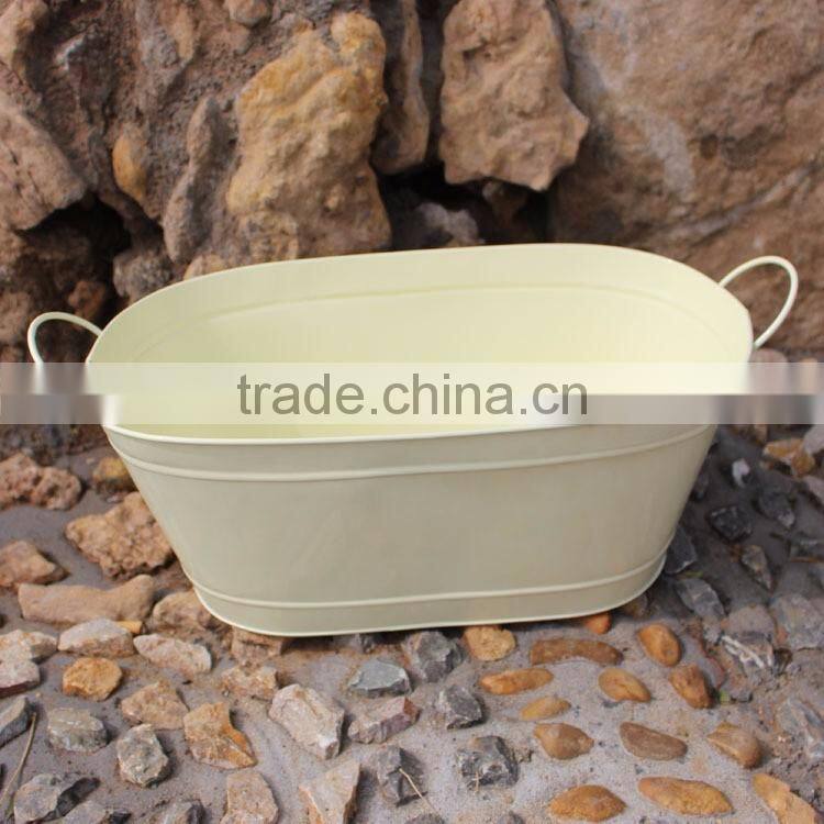 cheap decorative modern red outdoor metal wall hanging flower planter for garden planting