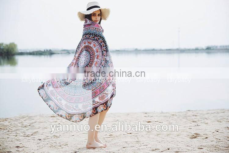 Guangzhou Round Donut Beach Towel Printed Cotton For Sunscreen shawl Beach mat