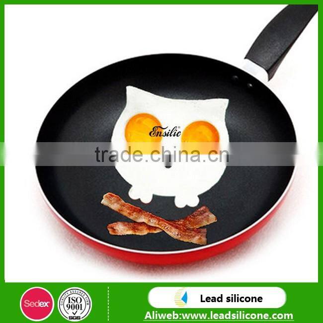 Factory Wholesale Food Grade Owl Shape Silicone Fried Egg Mold, Non-stick Silicone Egg Rings