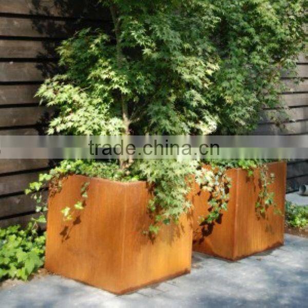 FO-9C04 square type cheap corten steel planter for garden decor