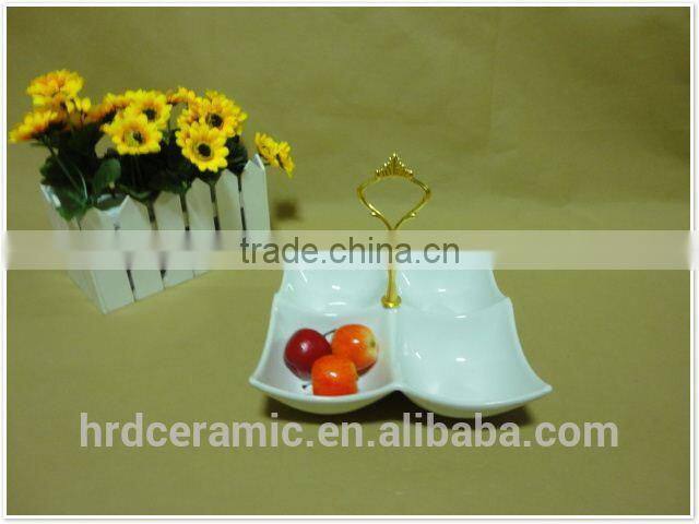 Hot sale porcelain plate with handle,2015 ceramic tableware