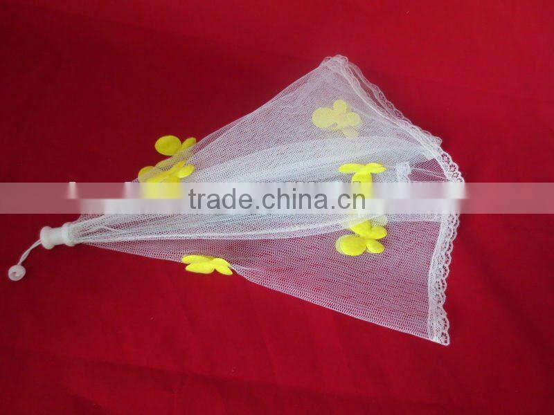 Net cloth folded food cover with florals food umbrella