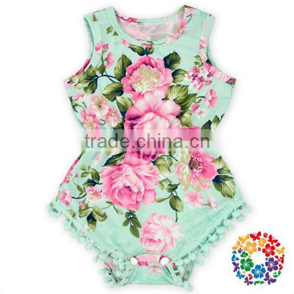 Hot Selling Infant Sleeveless Chicken Bodysuit Sunsuit Flower Patriotic Baby Clothing Children Romper