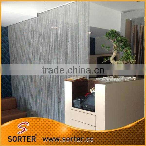 High quality silver aluminum mesh used office room partition mesh curtain