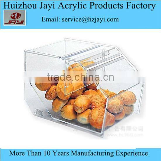 Factory wholesale acrylic bread storage container and bread stand rack