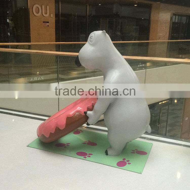 Fiberglass bear statue sculpture with candy
