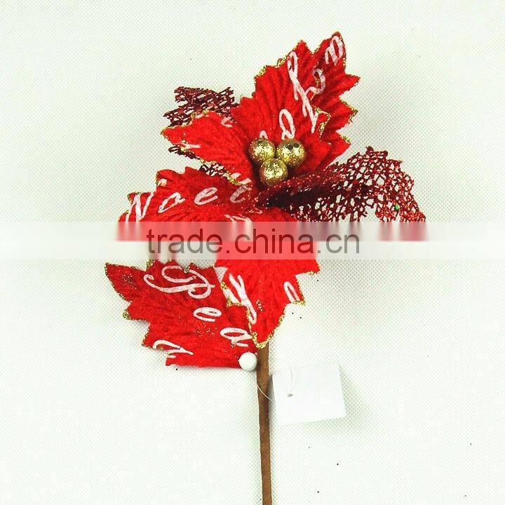 christmas decorations for home artificial velvet poinsettia flower for christmas market