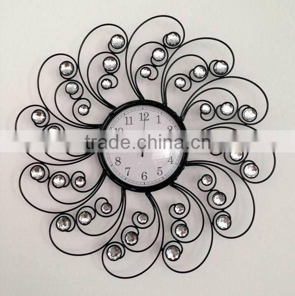 Metal round wall clock with arcylic
