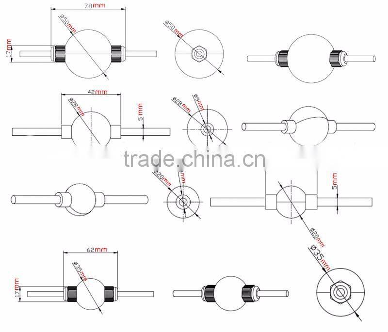 3D illuminated LED ball/IP68 waterproof outdoor LED string light/Full color 3535 RGB decoration light