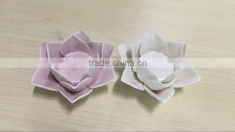 high quality ceramic lotus shape candle holder