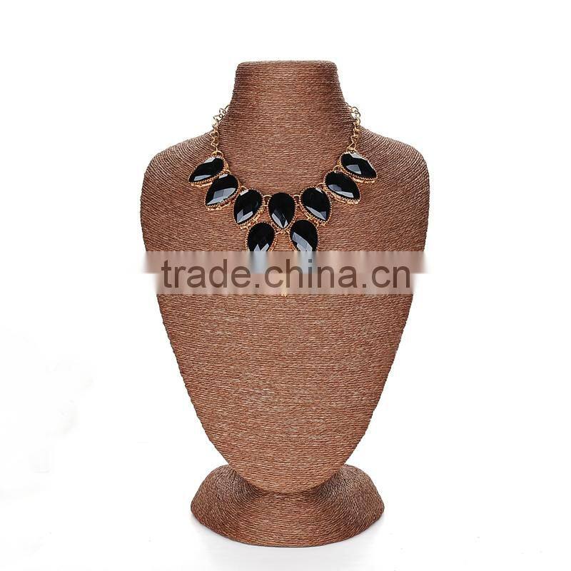 dark coffee colour rope jewelry display for necklace