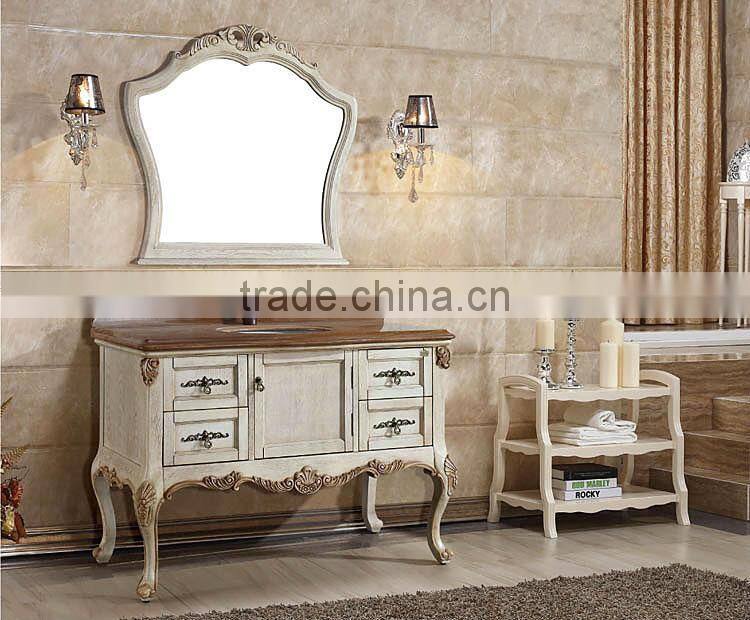 European Country Style Bathroom Vanities,Hand Carved Wood Mirror Cabinet, Vintage Bathroom Furniture Cabinets(BF08-4071)