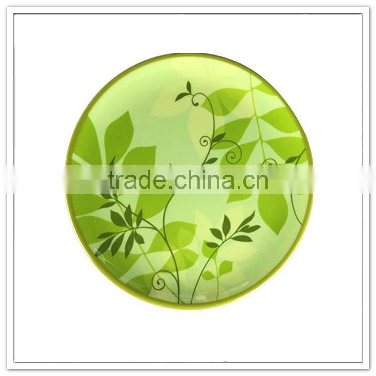 Superior green beautiful resumable round melamine natural leaf plates