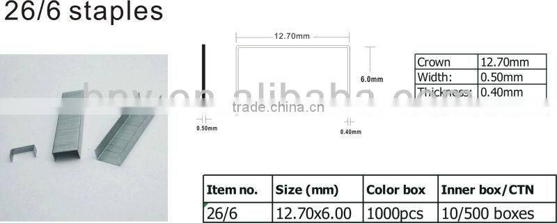 Office quality mini coppered staples 64