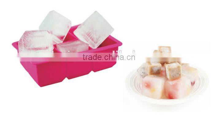 Summber Ice Cube tools 6 Cavity Silicone Square Ice Cube Tray