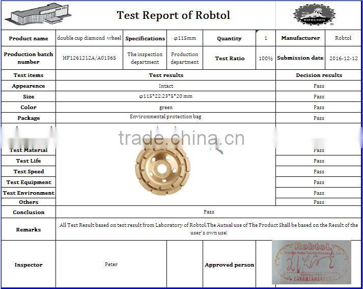 115mm double row diamond grinding wheel 4.5" abrasive polishing disc for concrete granite marble double cup wheel