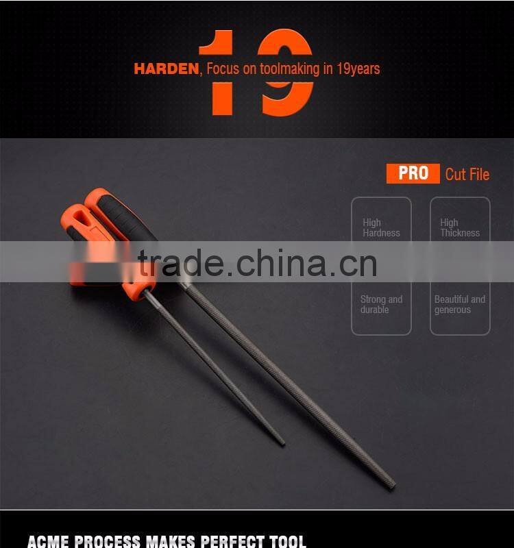 Professional 8" Triangular Second Cut File With Soft Handle