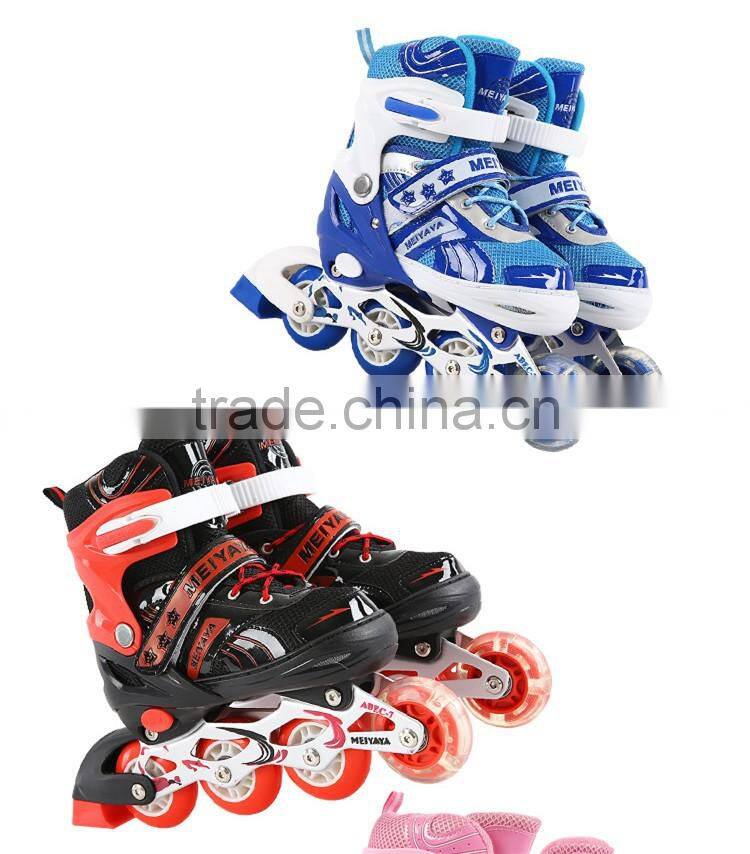 2017 new style high quality PU 4 wheels Adjustable roller skates,colorful inline skate