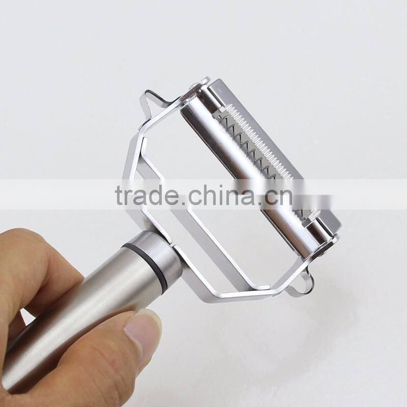 Super Quality Stainless Steel 4 in 1 Function Julienne Peeler with Round Handle