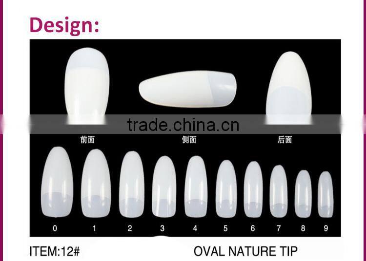 480 Pcs On Sale Professional Oval Curved Natural Nail Tips