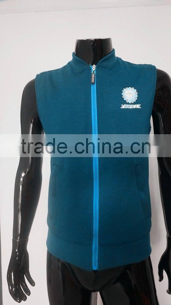 New design slim fit vest with collar YKK zipper