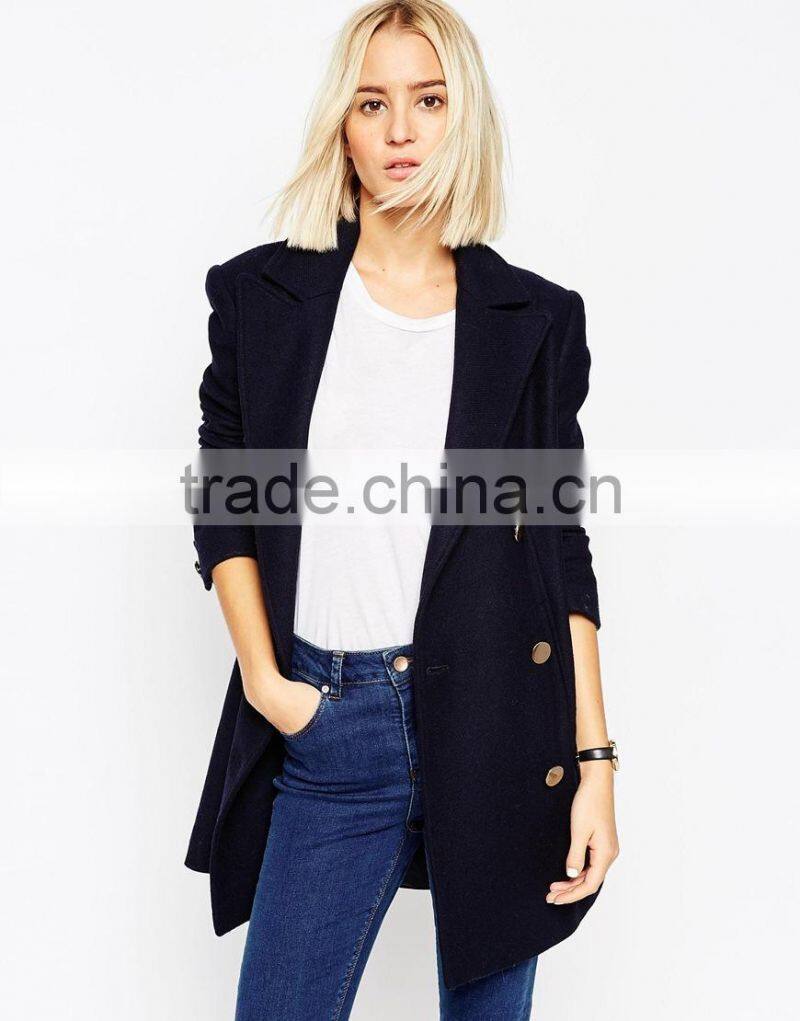 2015 High quality winnter wholesale slim fit wool women coat