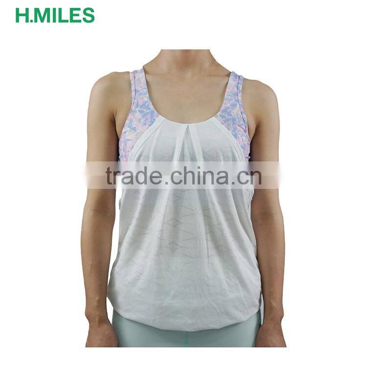 Summer ladies white backless fitness wear Tee Tank TankTops
