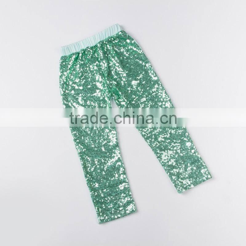 Hot Sale Baby Girls Long Pants Newest Silver Sequins Kids Pants