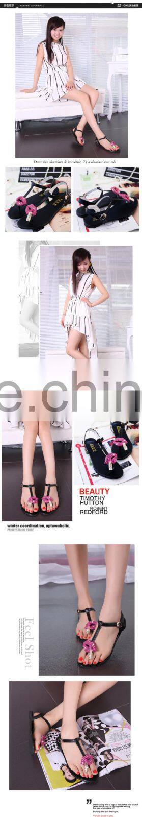 HFR-Ys12 2015 new sweet wind tendon thong solid comfort sandals flat sandals