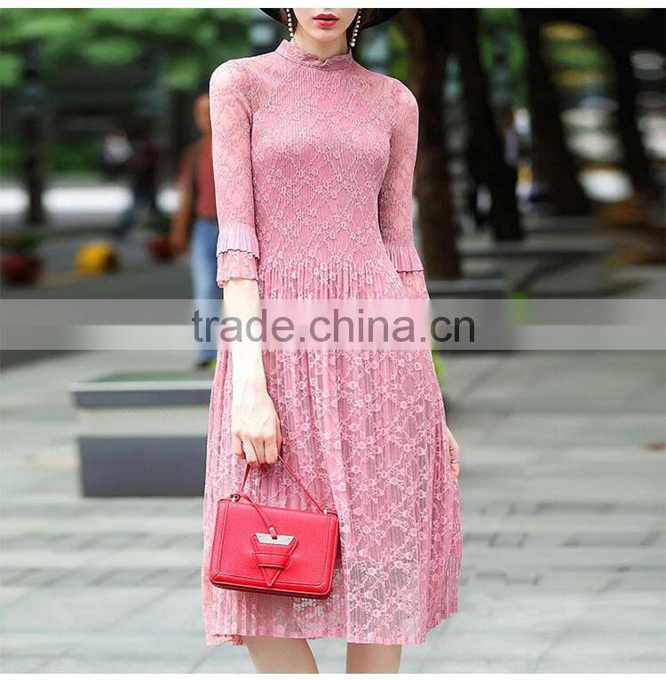 Maxnegio topshop pleated lace maxi causal dress