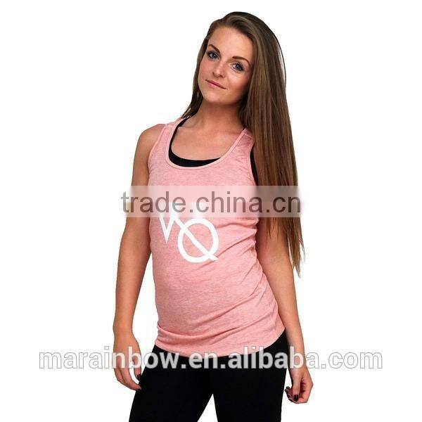 Heather Polyester Spandex Fitness Tank Top Women Athletic Tank Custom Printed Gym Tank Top OEM Wholesale Gym Stringer