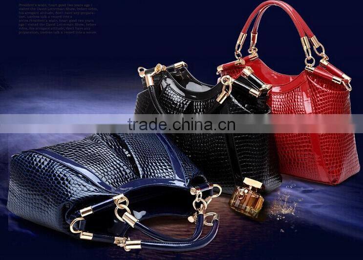 fancy design pu leather Crocodile patterned bags for ladies