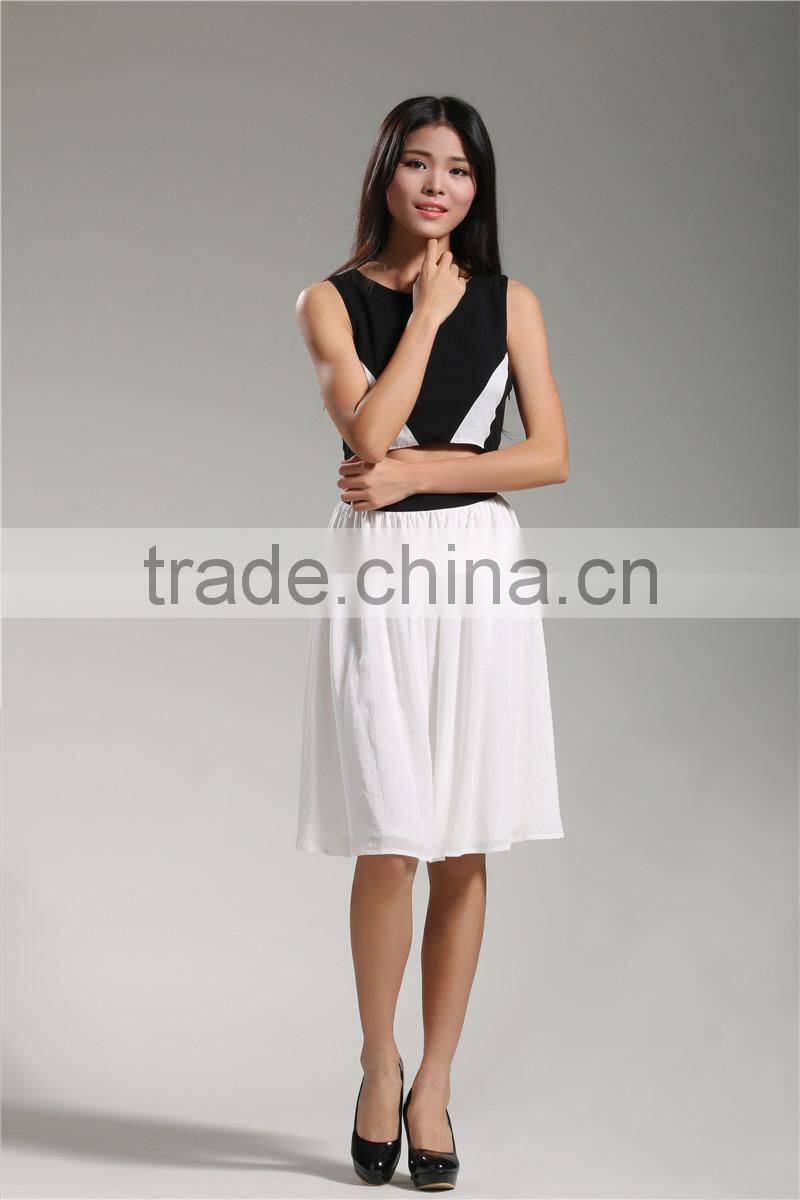 2017 high quality color block dresses ladies sexy sleeveless bodycon dresses