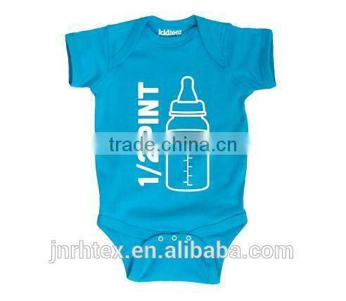 Screenprinted infant girls rompers,custom cotton baby rompers wholesale