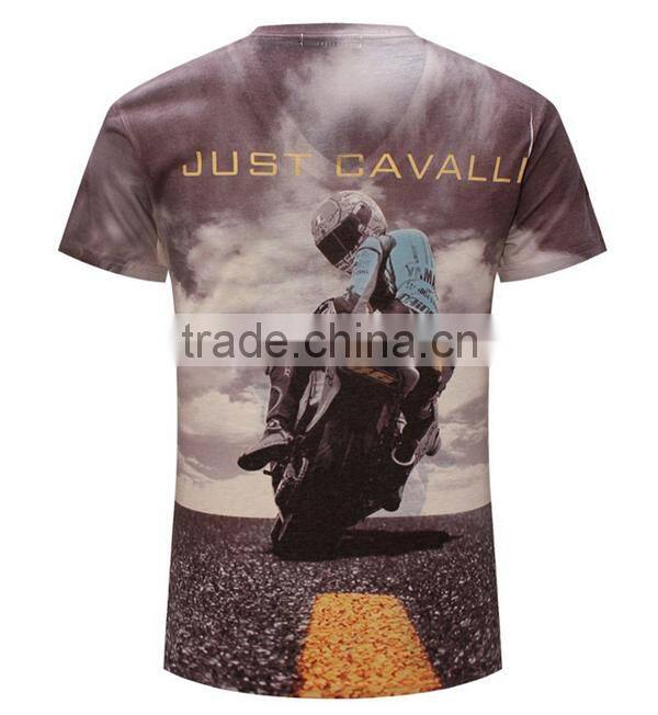 V Neck 3D Printed T-Shirt Men Brand Cotton Mens T Shirts Fashion 2016 Tops Teen Men's Clothing