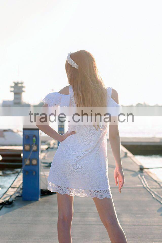 Women White Lace Open Sleeve Sexy Girls Dress Party Dresses For Girls Of 18 Years Old