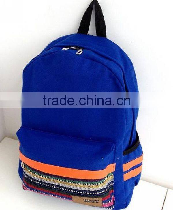 Camping wholesale 2014 trendy cool custom blank canvas outdoor backpack