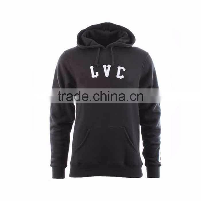 Black Cotton Cheap Custom Made Embroidered Hoodies