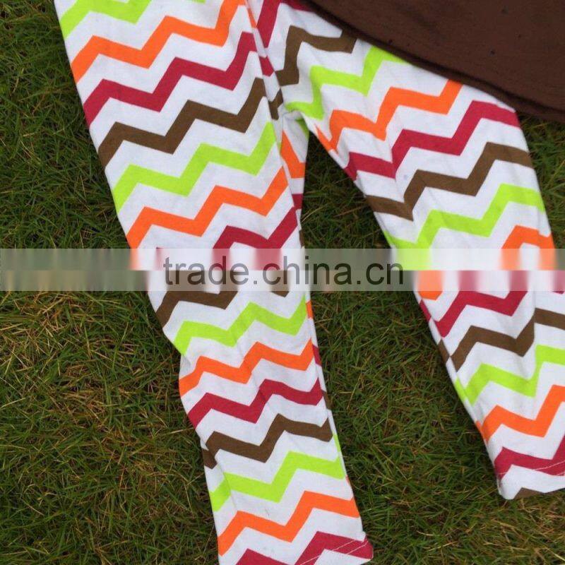 2-7t FALL/Winter children kids OUTFITS 3 pieces scarf pant sets turkey stripe girls boutique clothes kids top sets