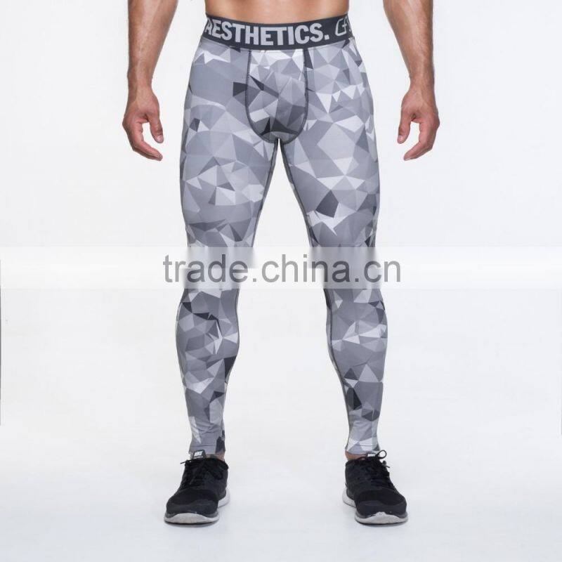 Custom yoga pants nylon sports wholesale print leggings for men