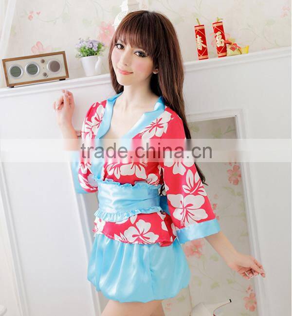 2015 polyester sexy girl kimono costume