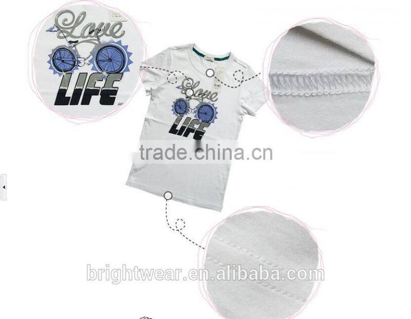 boy's 100% cotton basic t-shirt simple style with digital printing for summer