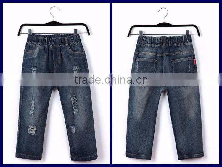 China made textiles new design imperial kids new pattern jeans half pants with elastic