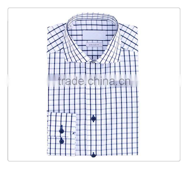 Yiwu shirt supplier customise fashion spread collar check men's dress shirt