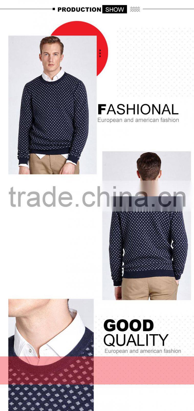 alibaba china pullover cool spot pattern sweaters for men with high quality