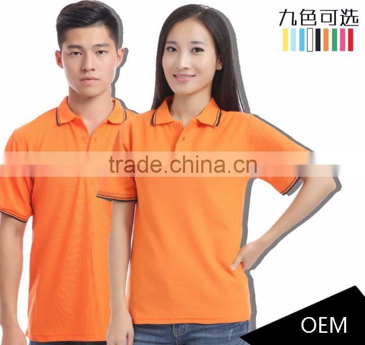 OEM Cheaper custom logo printing couple golf short sleeve DIY polo T-Shirt for advertising and promotion